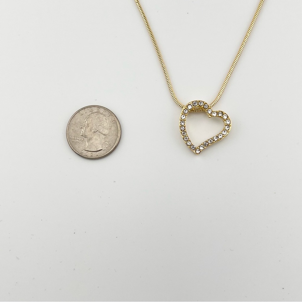 Swarovski Crystal Open Heart Gold Necklace - Picture 7 of 8